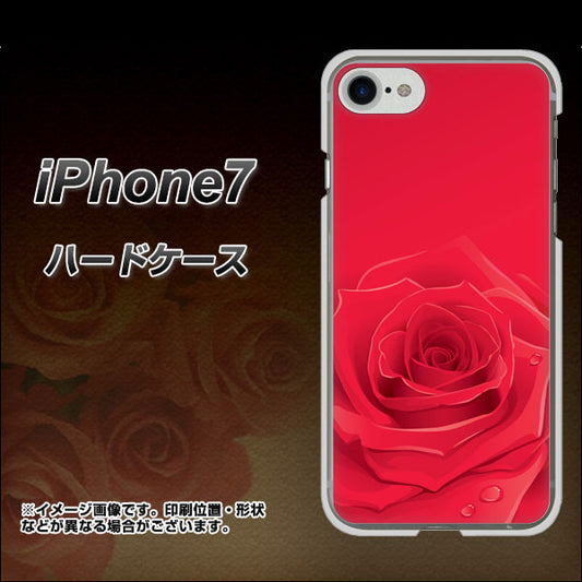 iPhone 7 395 赤いバラ ハードケース 背面印刷