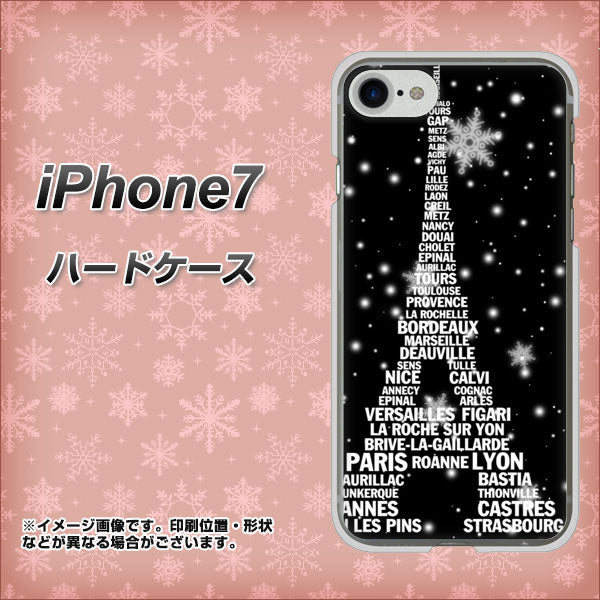 iPhone 7 528 エッフェル塔bk-wh ハードケース 背面印刷