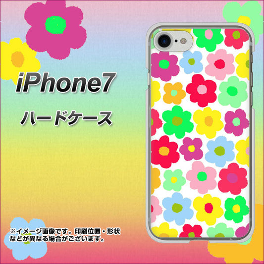 iPhone 7 758 ルーズフラワーカラフル ハードケース 背面印刷