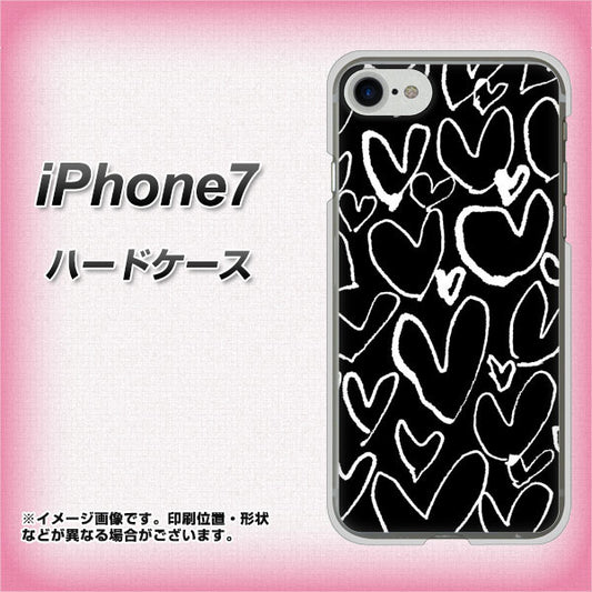 iPhone 7 1124 ハート BK&WH ハードケース 背面印刷
