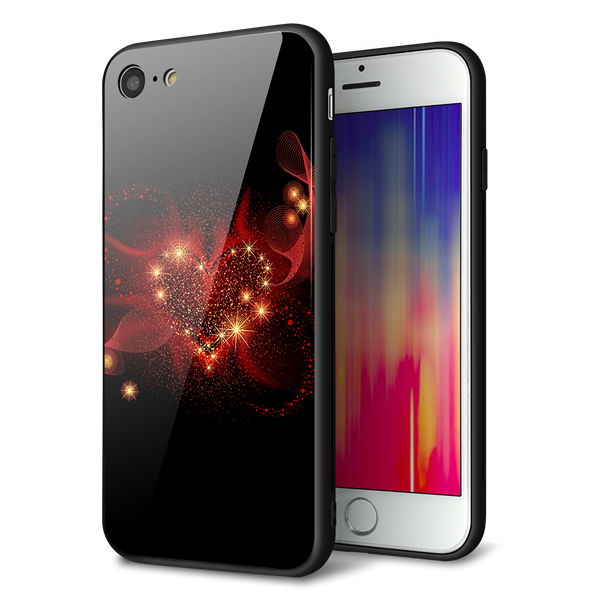 iPhone 8 強化ガラス&TPUスマホケース ガラプリ【382 ハートの創生】