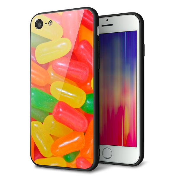 iPhone 8 強化ガラス&TPUスマホケース ガラプリ【449 ジェリービーンズ】