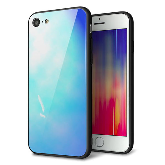 iPhone 8 強化ガラス&TPUスマホケース ガラプリ【YJ291 デザイン 光】