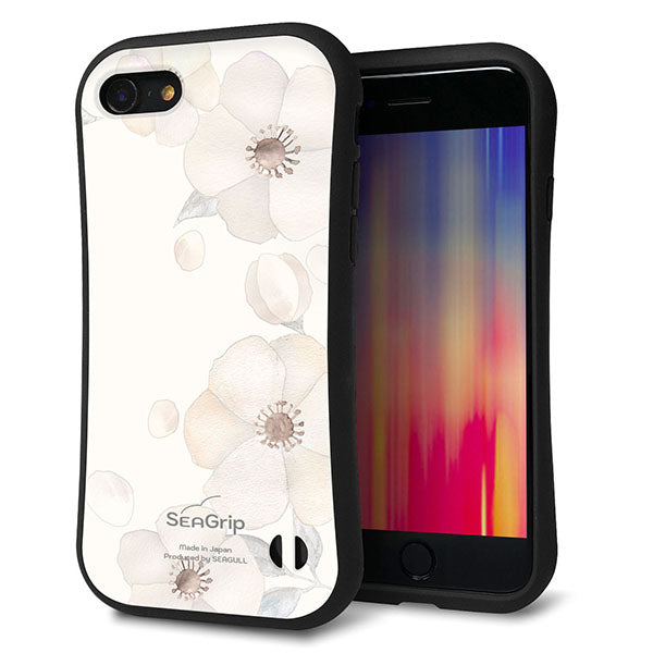 iPhone 8 スマホケース 「SEA Grip」 グリップケース Sライン 【SC952 ドゥ・フルール(セピア)】 UV印刷
