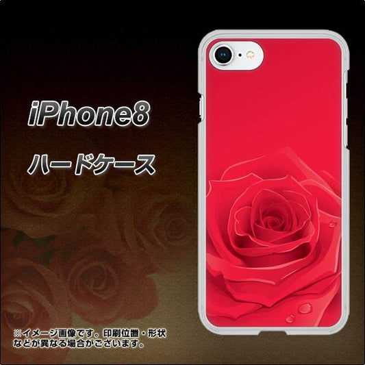 iPhone 8 395 赤いバラ ハードケース 背面印刷