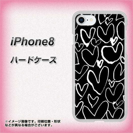 iPhone 8 1124 ハート BK&WH ハードケース 背面印刷