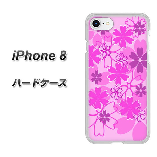 iPhone 8 VA961 重なり合う花 ピンク ハードケース 背面印刷