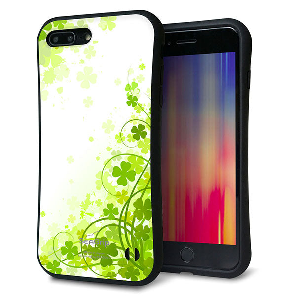 iPhone 8 Plus スマホケース 「SEA Grip」 グリップケース Sライン 【565 四葉のクローバー】 UV印刷