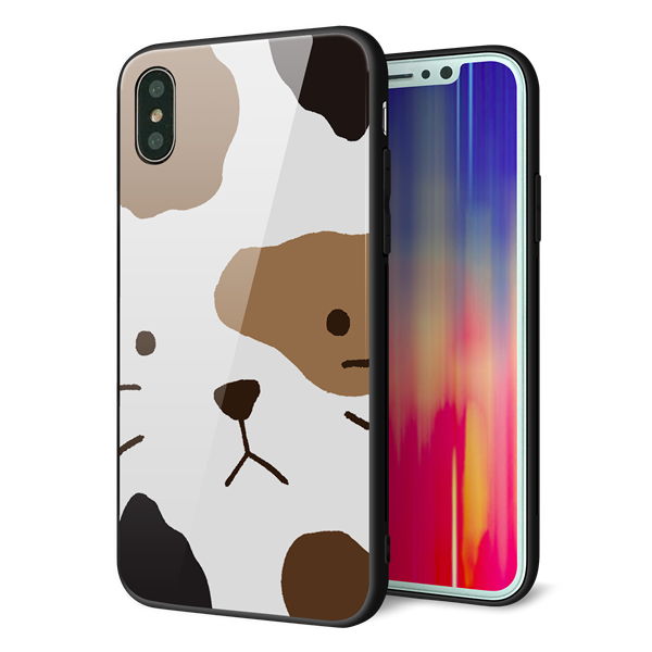 iPhone X 強化ガラス&TPUスマホケース ガラプリ【IA801 みけ】
