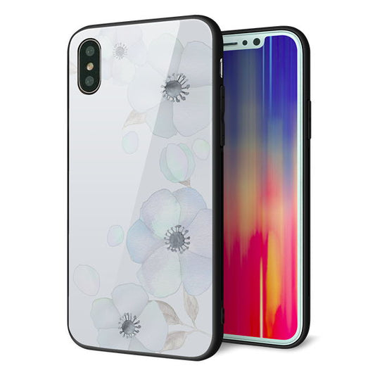 iPhone X 強化ガラス&TPUスマホケース ガラプリ【SC951 ドゥ・フルール(エンジェルブルー)】