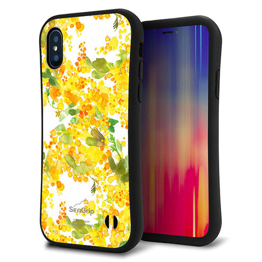 iPhone X スマホケース 「SEA Grip」 グリップケース Sライン 【MA870 ミモザ】 UV印刷