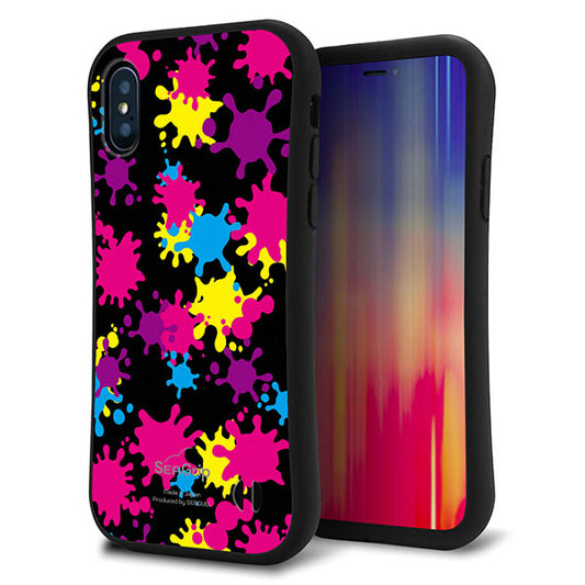 iPhone X スマホケース 「SEA Grip」 グリップケース Sライン 【MA877 ペイントブラック】 UV印刷