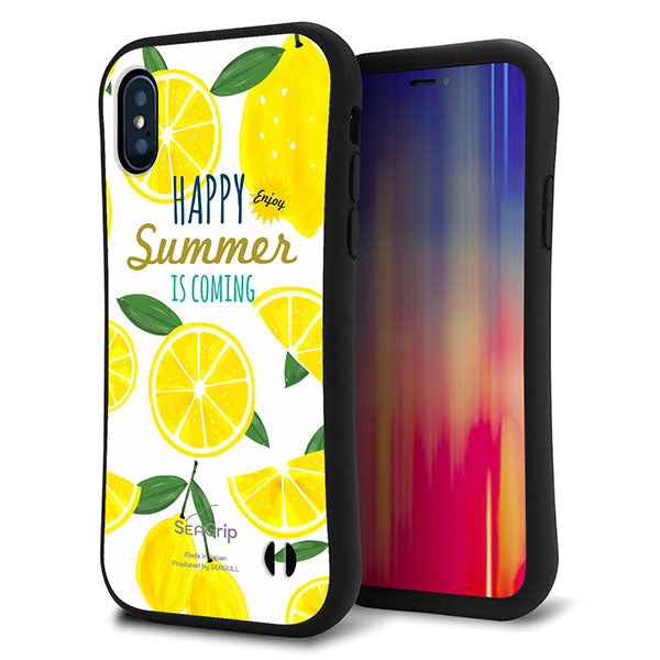 iPhone X スマホケース 「SEA Grip」 グリップケース Sライン 【SC955 ハッピーサマー レモン】 UV印刷