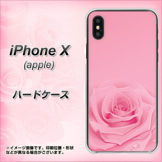 iPhone X 401 ピンクのバラ ハードケース 背面印刷