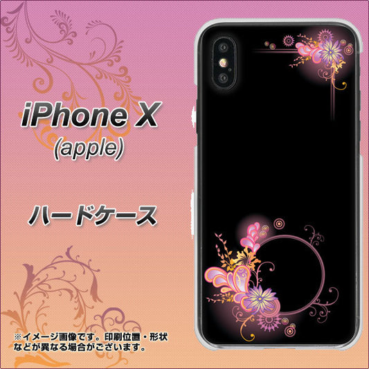iPhone X 437 華のフレーム ハードケース 背面印刷