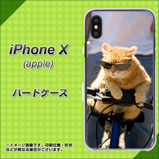 iPhone X 595 にゃんとサイクル ハードケース 背面印刷