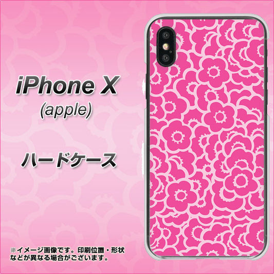 iPhone X 716 ピンクフラワー ハードケース 背面印刷