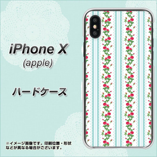 iPhone X 744 イングリッシュガーデン(ブルー) ハードケース 背面印刷