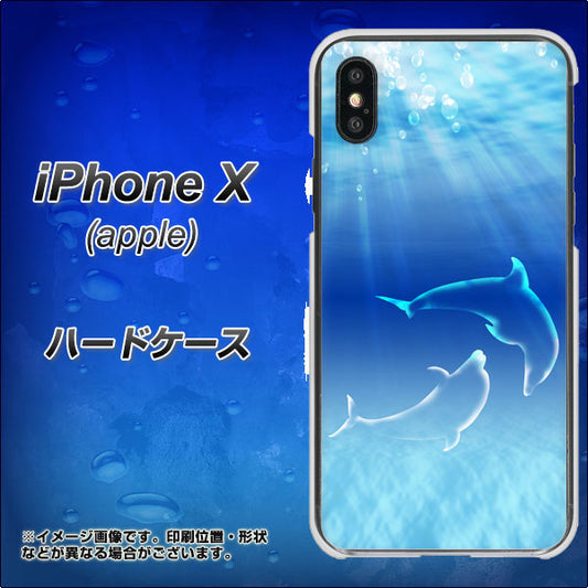 iPhone X 1048 海の守り神イルカ ハードケース 背面印刷