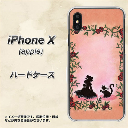 iPhone X 1096 お姫様とネコ(カラー) ハードケース 背面印刷