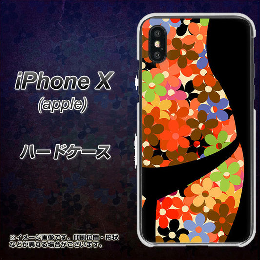 iPhone X 1258 フラワーボディ ハードケース 背面印刷