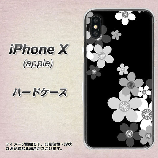 iPhone X 1334 桜のフレーム ハードケース 背面印刷