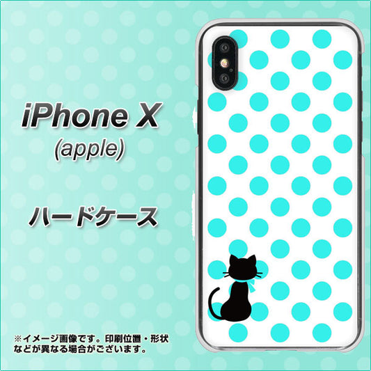 iPhone X EK809 ネコとシンプル ライトブルー ハードケース 背面印刷