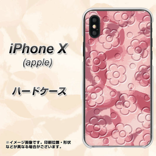 iPhone X SC846 フラワーヴェルニ花ピンク(ローズヴェルール) ハードケース 背面印刷