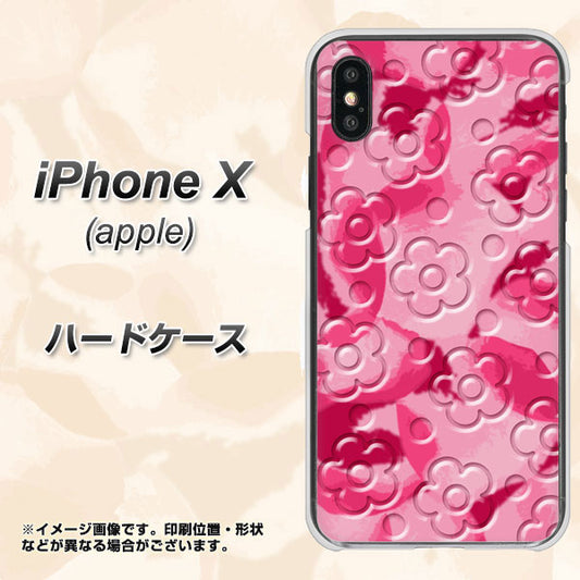 iPhone X SC847 フラワーヴェルニ花濃いピンク(ローズアンディアン) ハードケース 背面印刷
