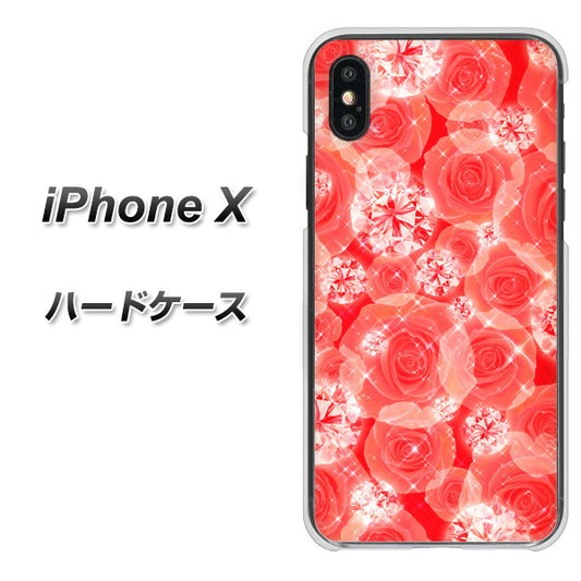 iPhone X VA816 ダイヤモンドとバラ ハードケース 背面印刷