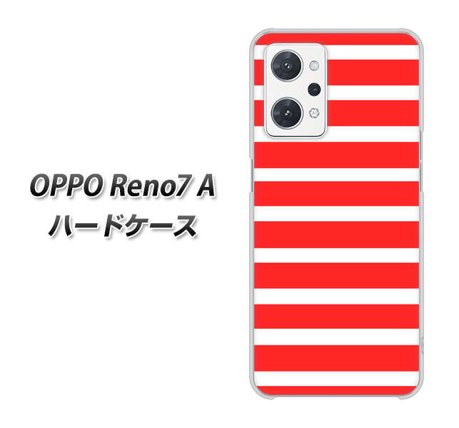 OPPO Reno7 A EK881 ボーダーレッド ハードケース 背面印刷