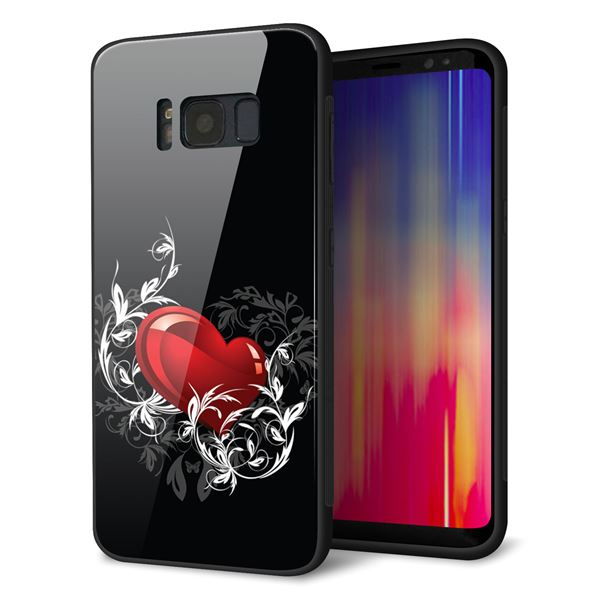 Galaxy S8 SC-02J docomo 強化ガラス&TPUスマホケース ガラプリ【032 クリスタルハート】