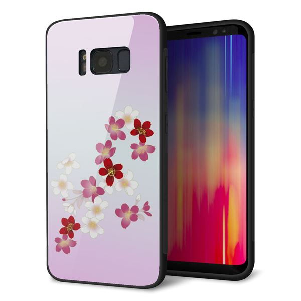 Galaxy S8 SC-02J docomo 強化ガラス&TPUスマホケース ガラプリ【YJ320 桜 和】