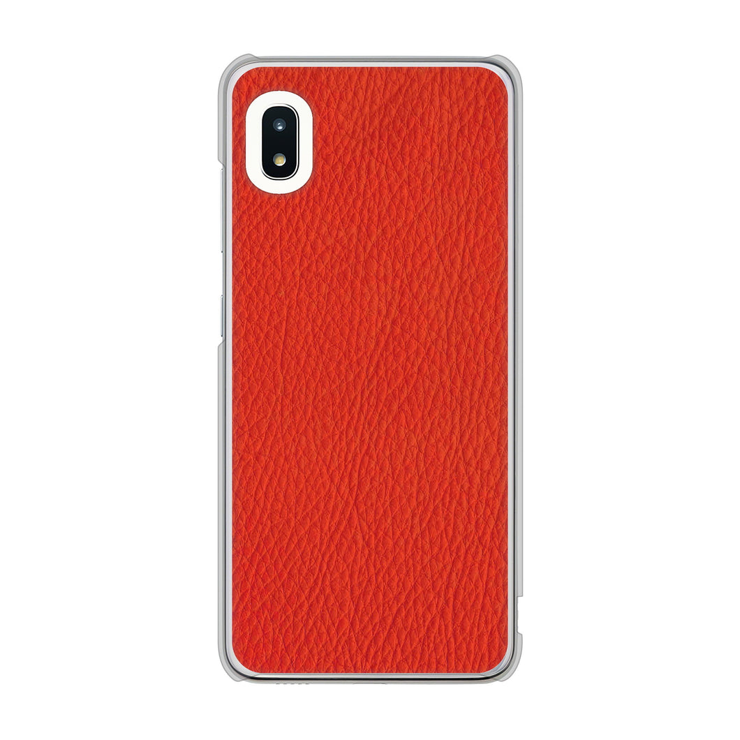 Galaxy A21 SC-42A docomo EK852 レザー風レッド ハードケース 背面印刷