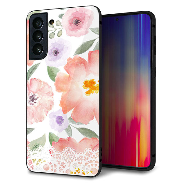 Galaxy S21+ 5G SCG10 au 強化ガラス&TPUスマホケース ガラプリ【SC944 ドゥ・パフューム2】