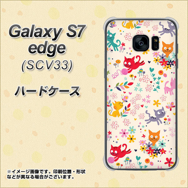Galaxy S7 edge SCV33 au 693 ネコのあそび場 ハードケース 背面印刷