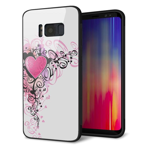 Galaxy S8 SCV36 au 強化ガラス&TPUスマホケース ガラプリ【007 スタイリッシュハート】