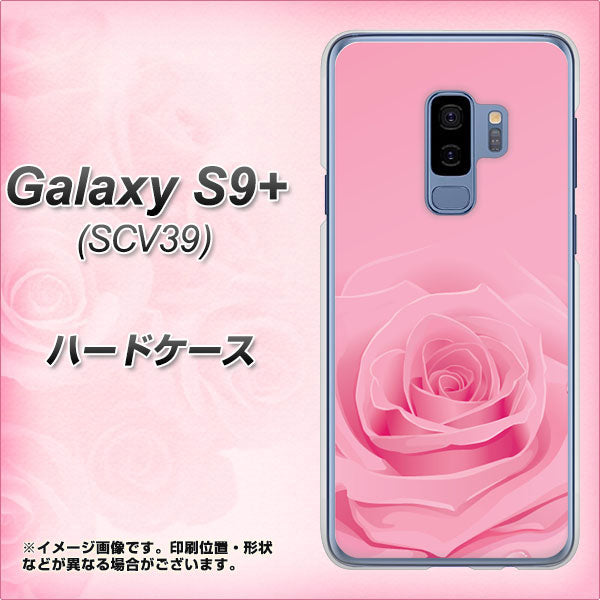Galaxy S9+ SCV39 au 401 ピンクのバラ ハードケース 背面印刷