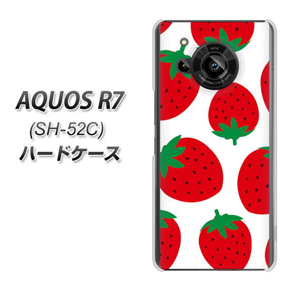 AQUOS R7 SH-52C docomo SC818 大きいイチゴ模様レッド ハードケース 背面印刷