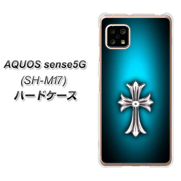 AQUOS sense5G SH-M17 334 クロスブルー ハードケース 背面印刷