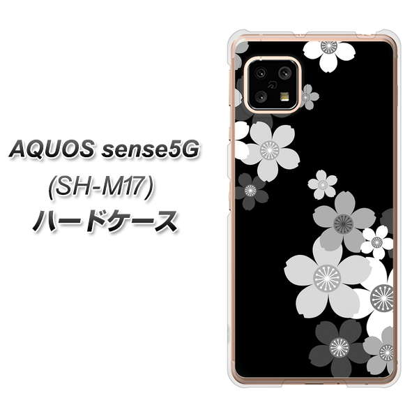 AQUOS sense5G SH-M17 1334 桜のフレーム ハードケース 背面印刷