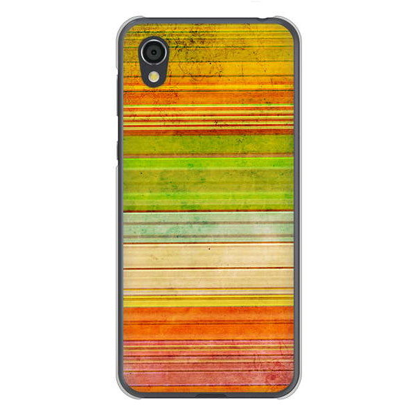 AQUOS sense2 SHV43 au 1324 ビンテージボーダー(色彩) ハードケース 背面印刷