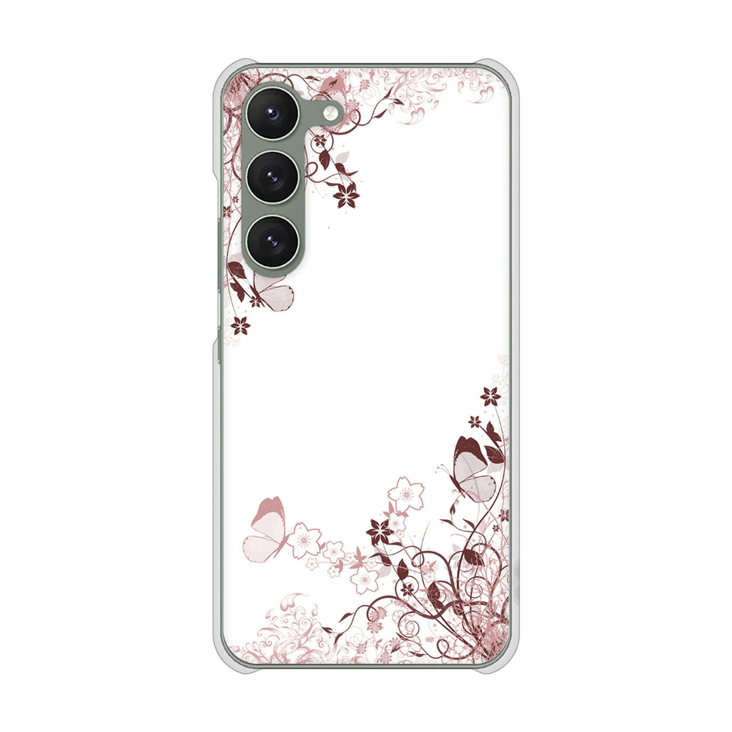 Galaxy S23 SM-S911C 楽天モバイル 142 桔梗と桜と蝶 ハードケース 背面印刷
