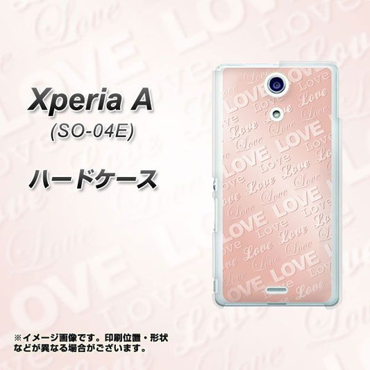 Xperia A SO-04E docomo SC841 エンボス風LOVEリンク(ローズピンク) ハードケース 背面印刷