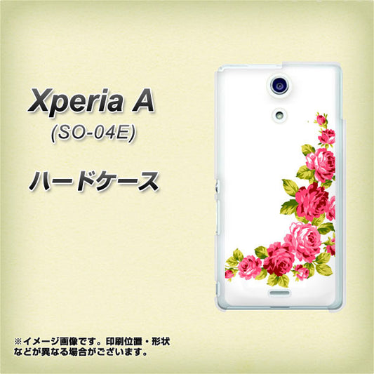 Xperia A SO-04E docomo VA825 バラのフレーム(白) ハードケース 背面印刷