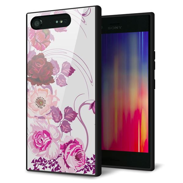 Xperia XZ1 SO-01K docomo 強化ガラス&TPUスマホケース ガラプリ【116 6月のバラ】