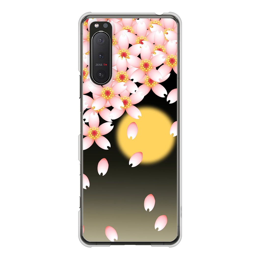 Xperia 5 II SO-52A docomo 136 満月と夜桜 ハードケース 背面印刷