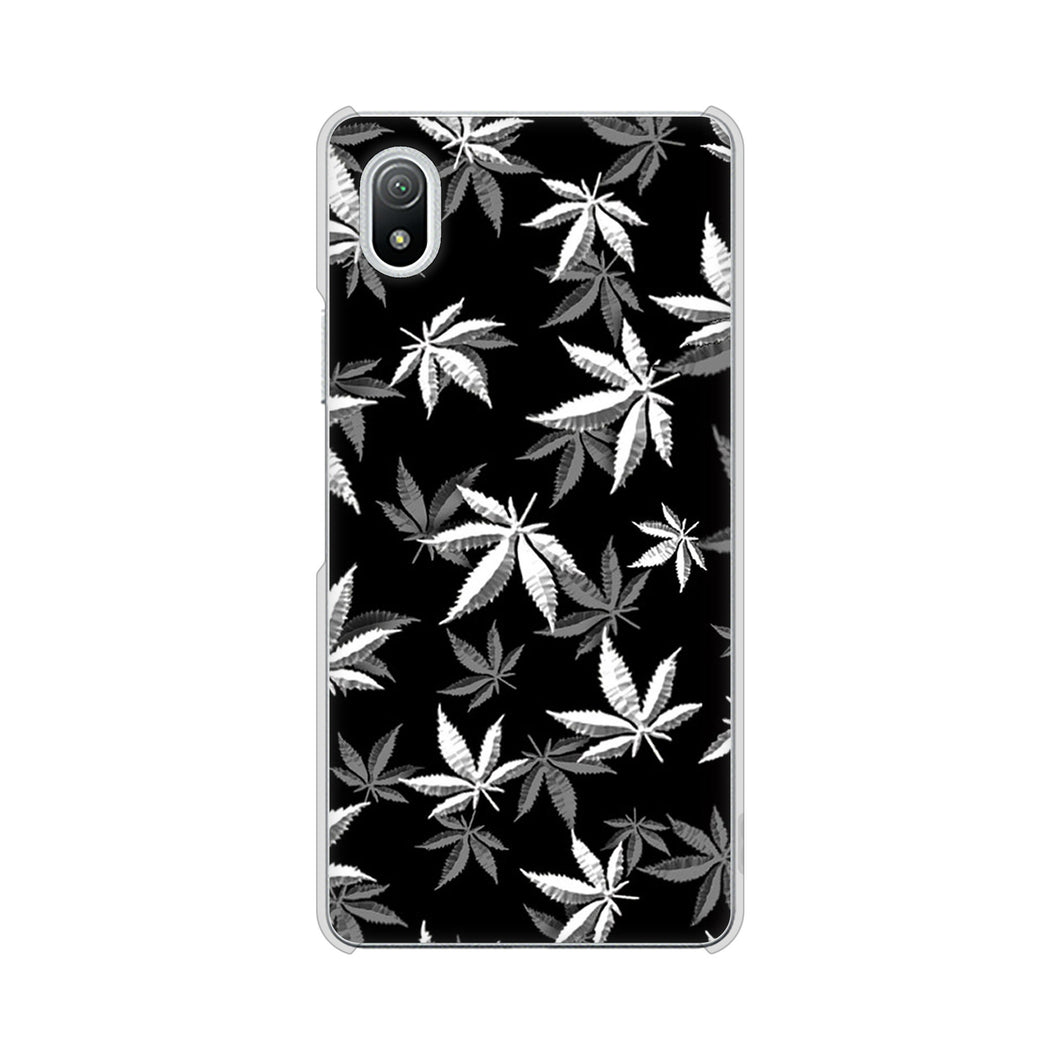 Xperia Ace III SO-53C docomo 064 モノトーン大麻ブラック ハードケース 背面印刷