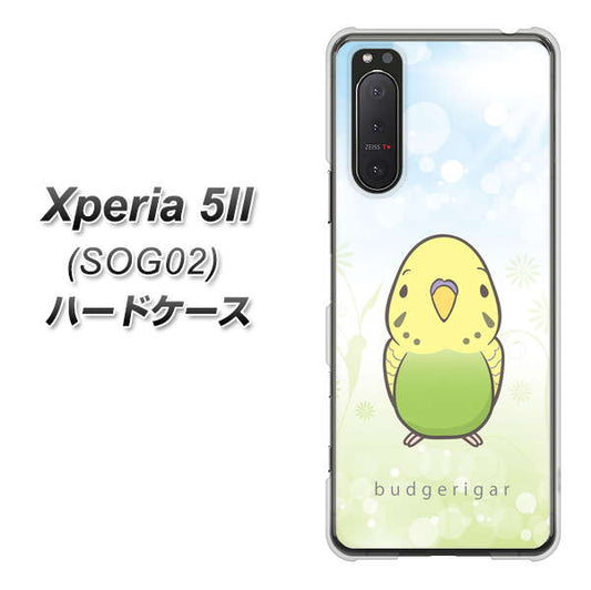 Xperia 5 II SOG02 au SC838 セキセイインコ グリーン ハードケース 背面印刷