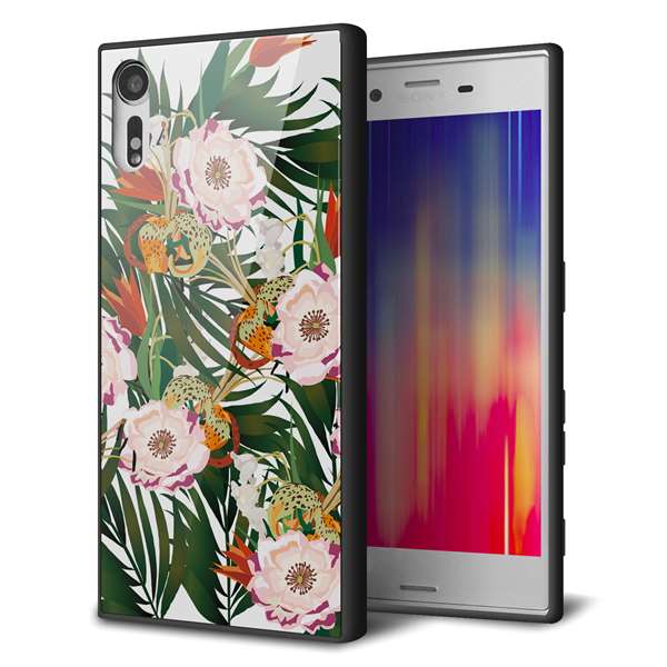 Xperia XZ SOV34 au 強化ガラス&TPUスマホケース ガラプリ【SC895 ボタニカル フォレスト】